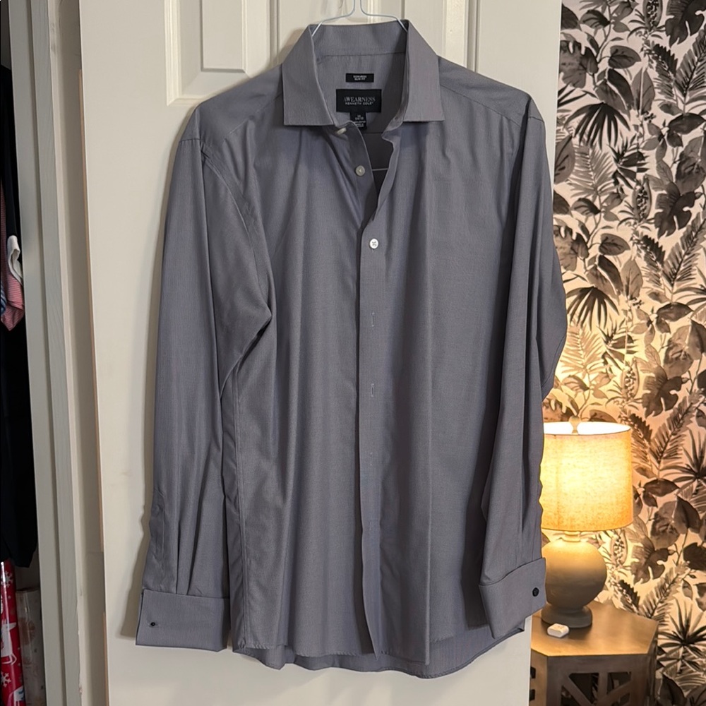 Alfani Gray Tailored Dress Shirt for Business
